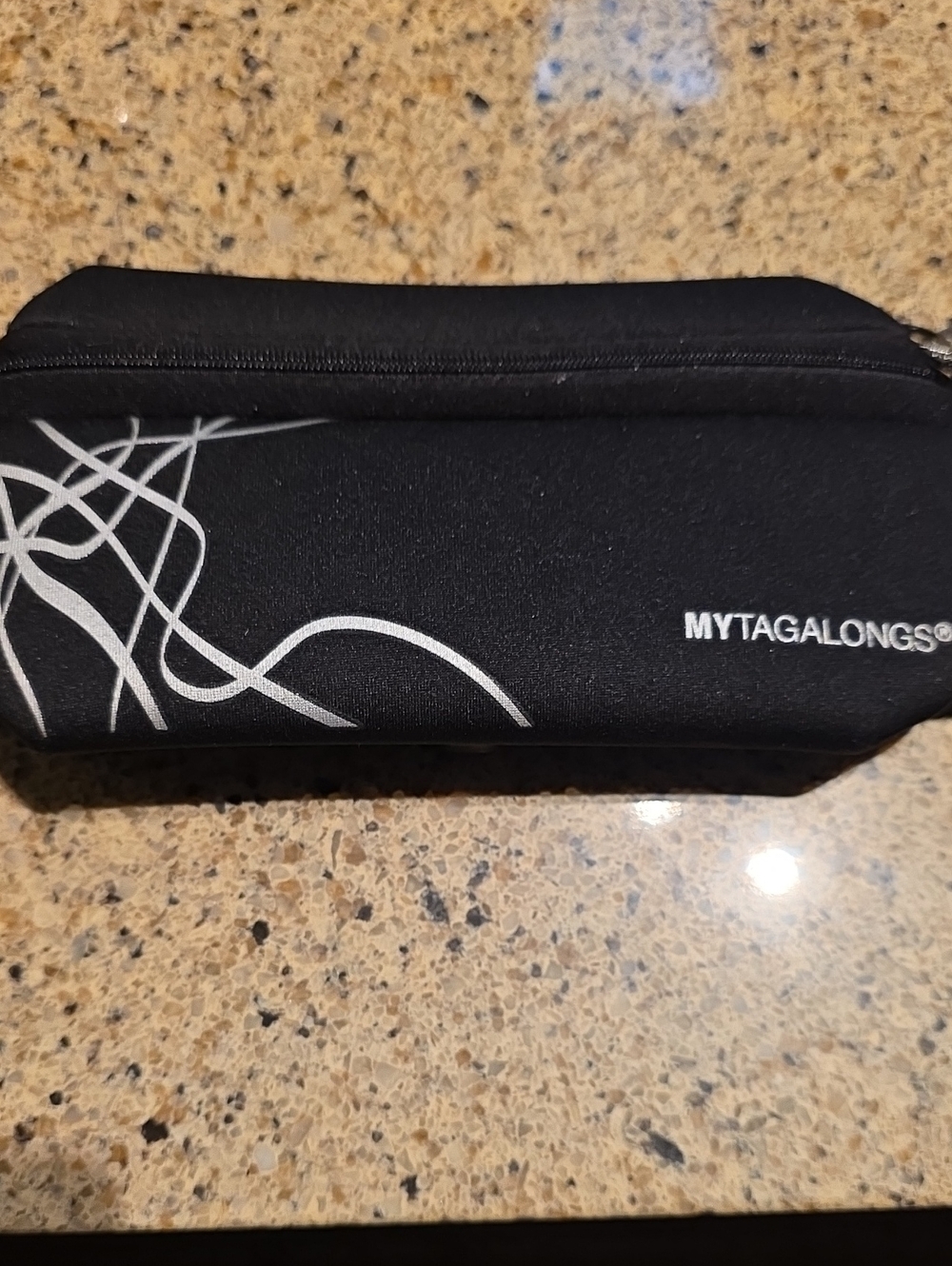 Travel Running Belt  Black with White Accent